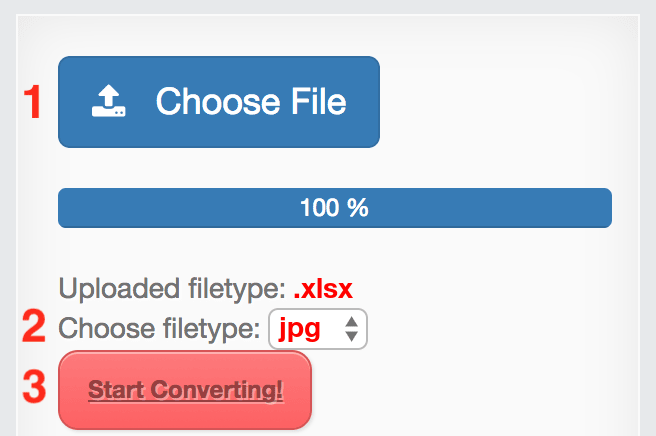 How to convert XLSX files online to JPG